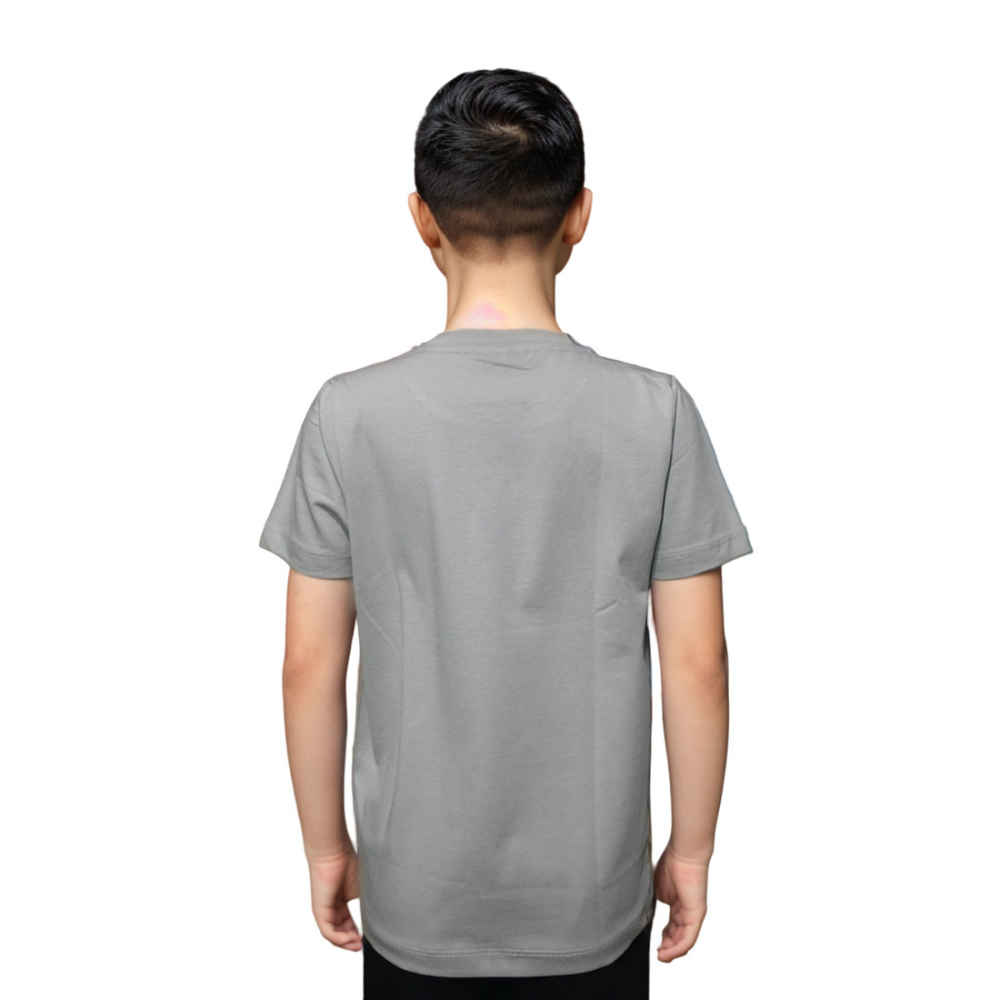Burberry Label Print Grey Premium Kids T-shirt-1