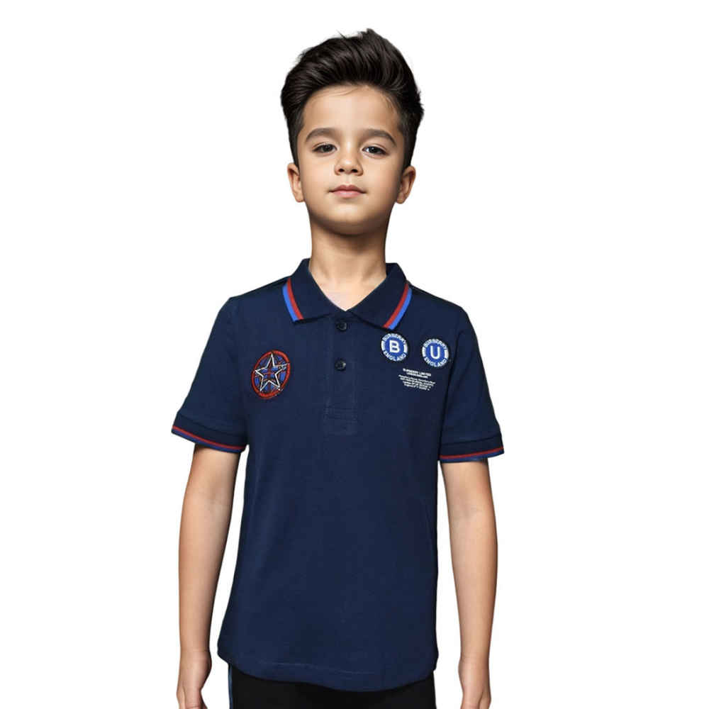 Burberry Blue Premium Kids Polo T-shirt-thumb-0