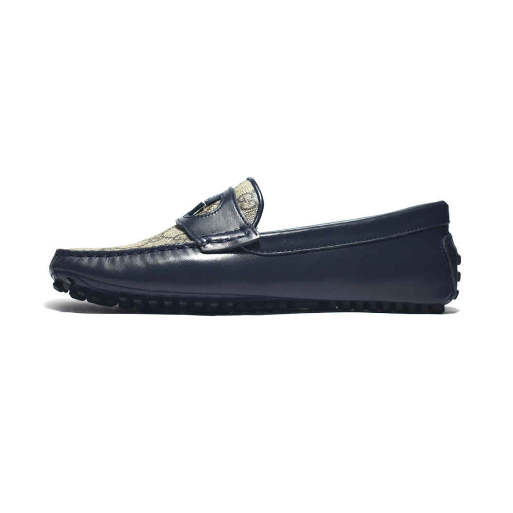 Gucci Blue Interlocking G Driver Loafers-1