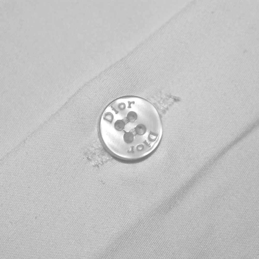 Dior White Oblique Pattern Pocket Logo Shirt-4