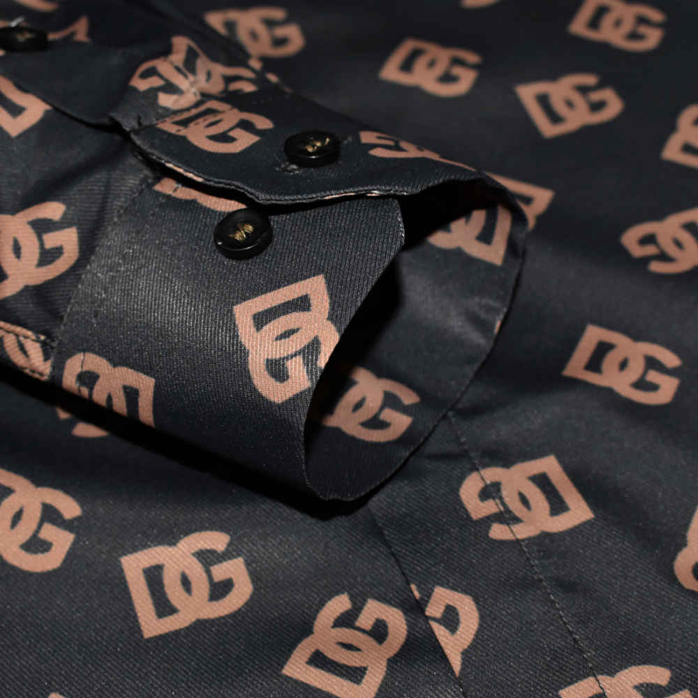 Dolce & Gabbana All-Over Logo Print Black Premium Shirt-5