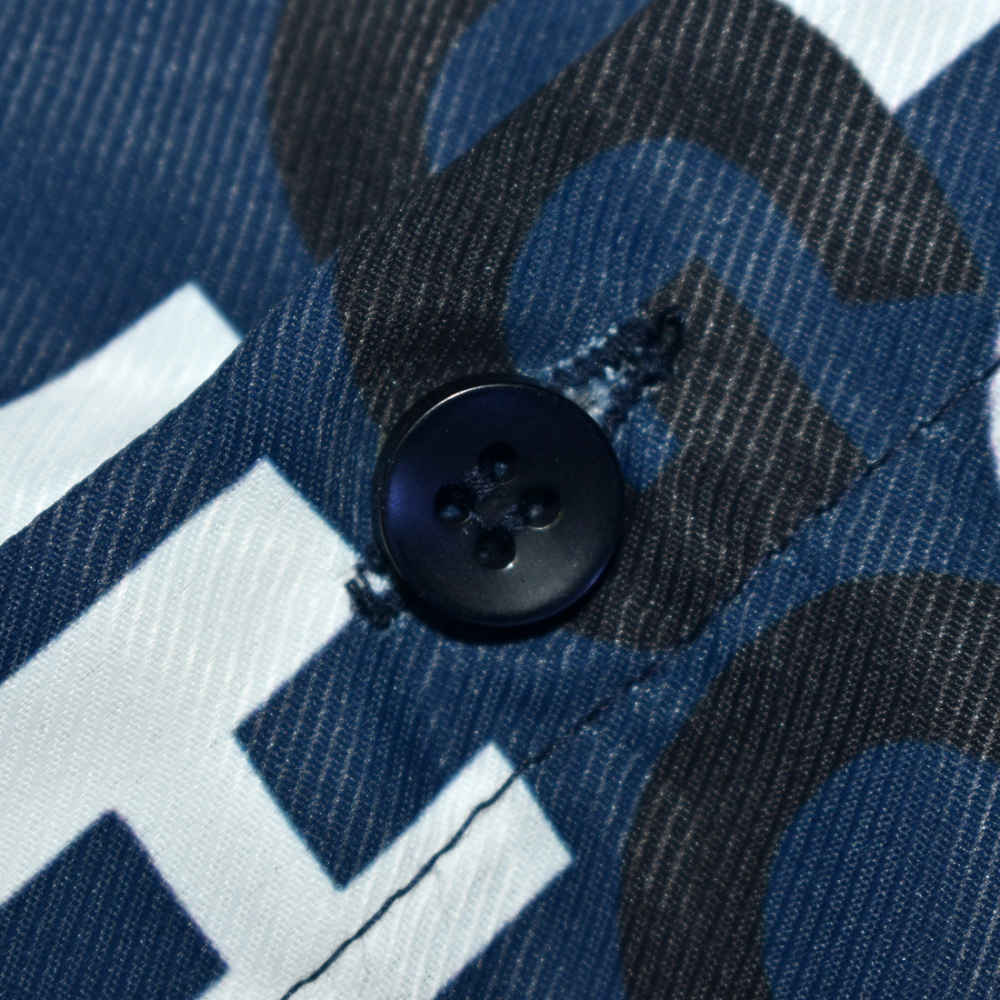 Hugo Boss All-Over Logo Print Blue Premium Shirt-3