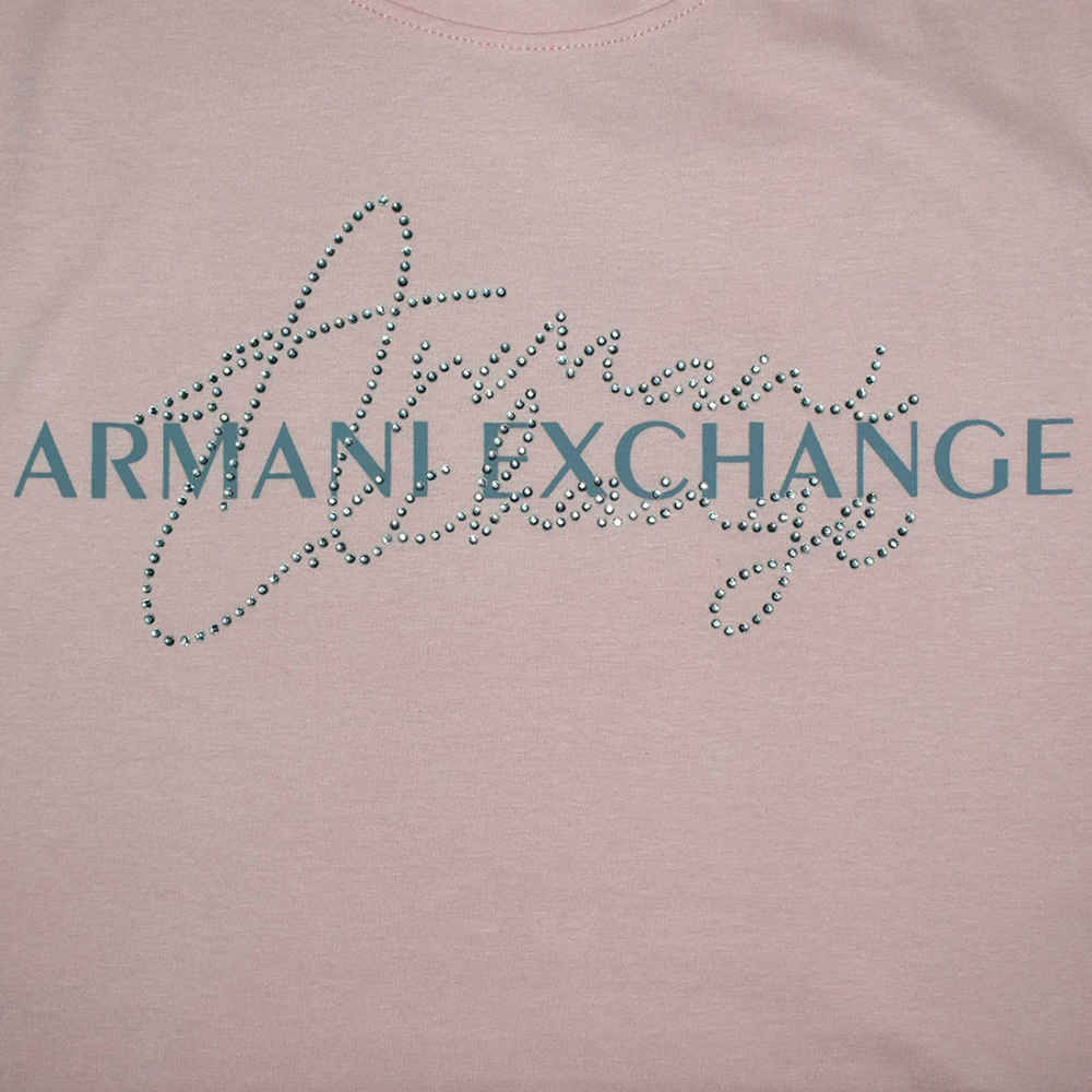 Armani Exchange Pink Premium Quality Women T-shirt-thumb-3