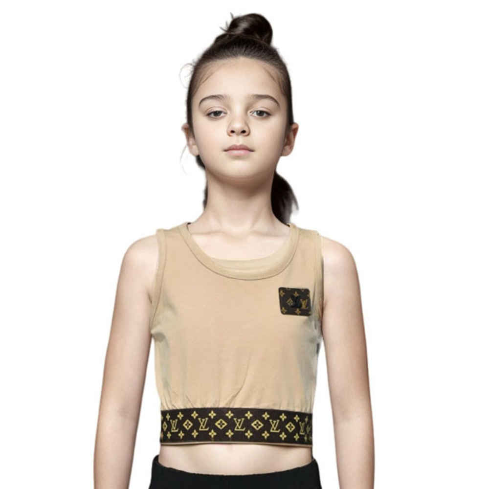 Louis Vuitton Brown Premium T-shirt For Kids-thumb-0