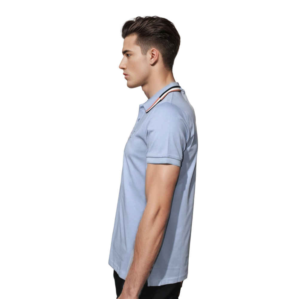 Hermes Light Blue Premium Luxury Polo T-shirt-2