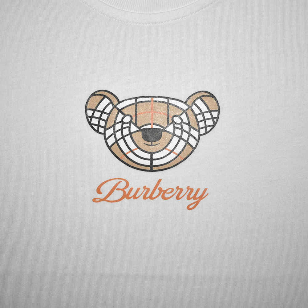 Burberry Roscoe Teddy Print White Kids T-shirt-3
