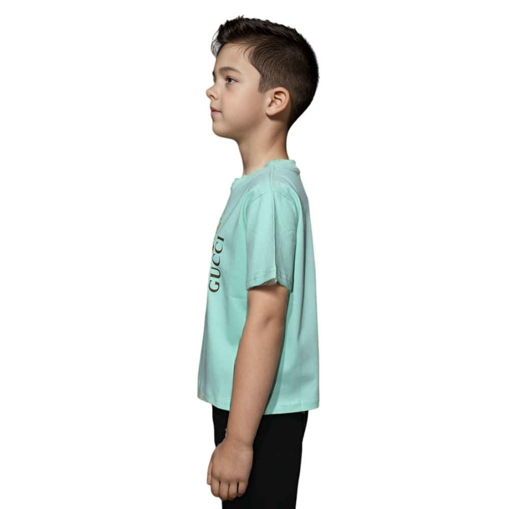 Gucci Print Green Premium Kids T-shirt-thumb-2