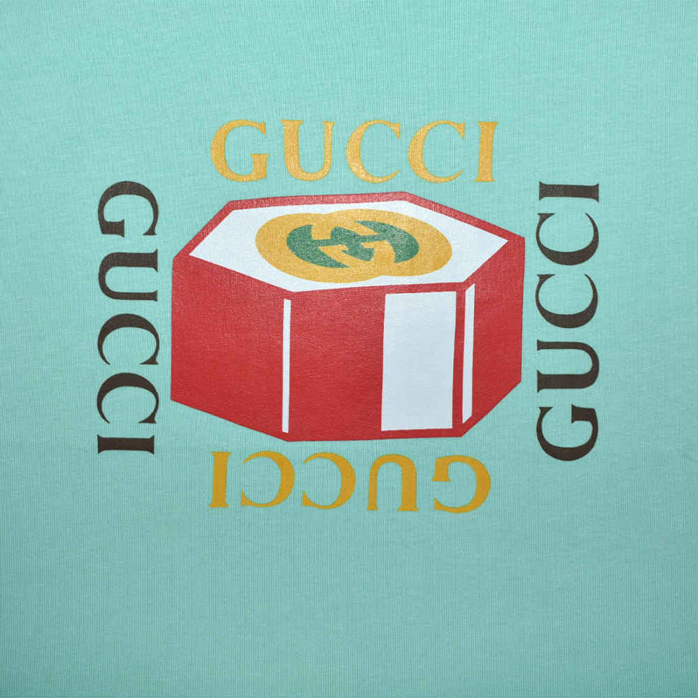 Gucci Print Green Premium Kids T-shirt-thumb-3