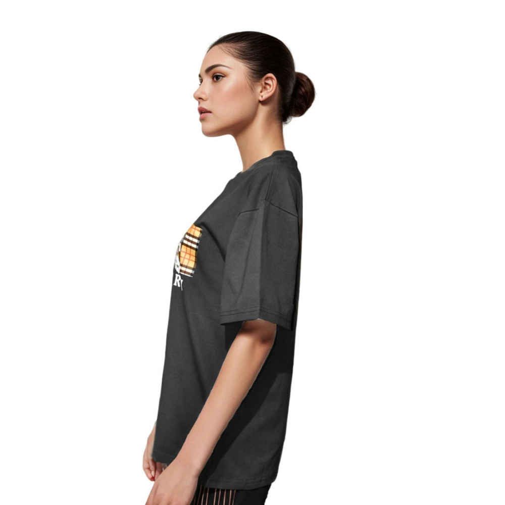 Burberry Logo Print Black Women Oversized T-shirt-thumb-2