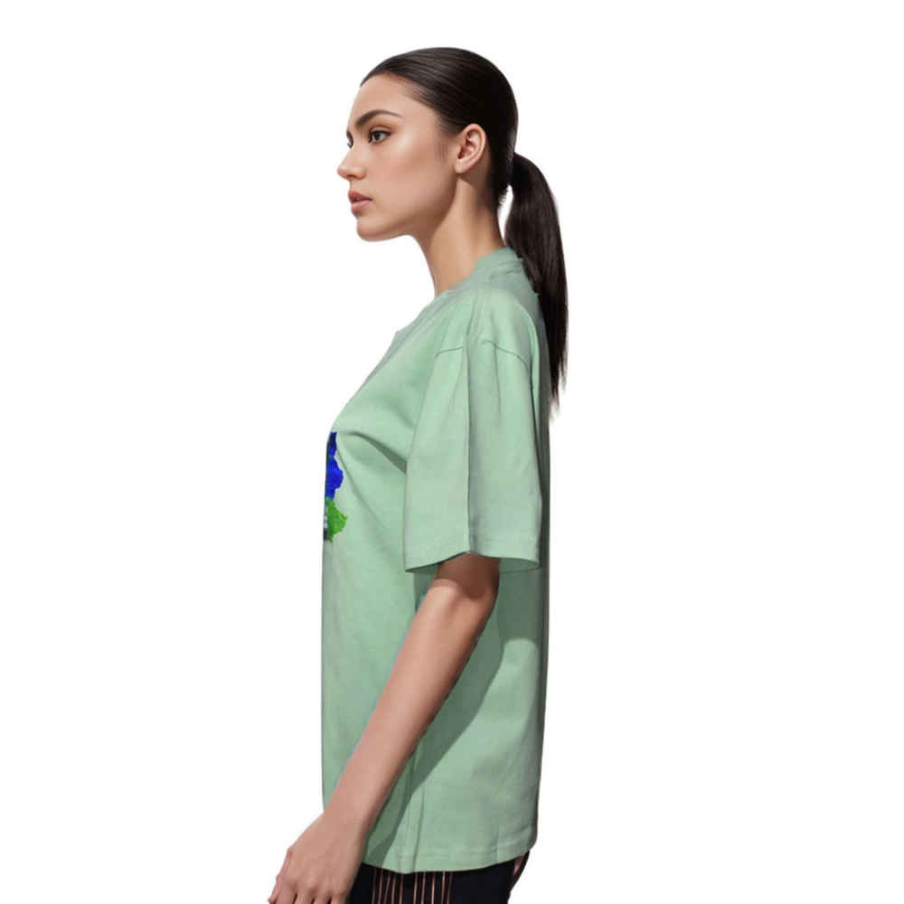 Burberry Green Premium Women Oversized T-shirt-2