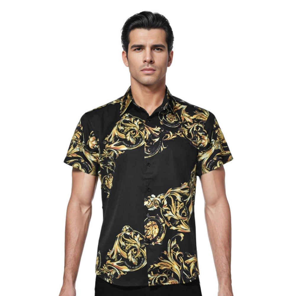 Versace Black & Yellow Premium Quality Shirt-thumb-0