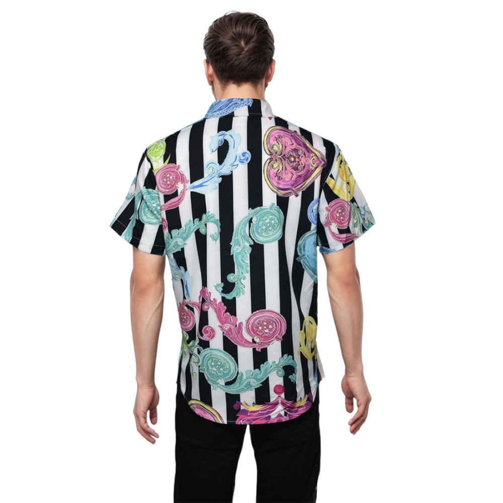 Versace Black & White Premium Quality Half Sleeve Shirt-thumb-1