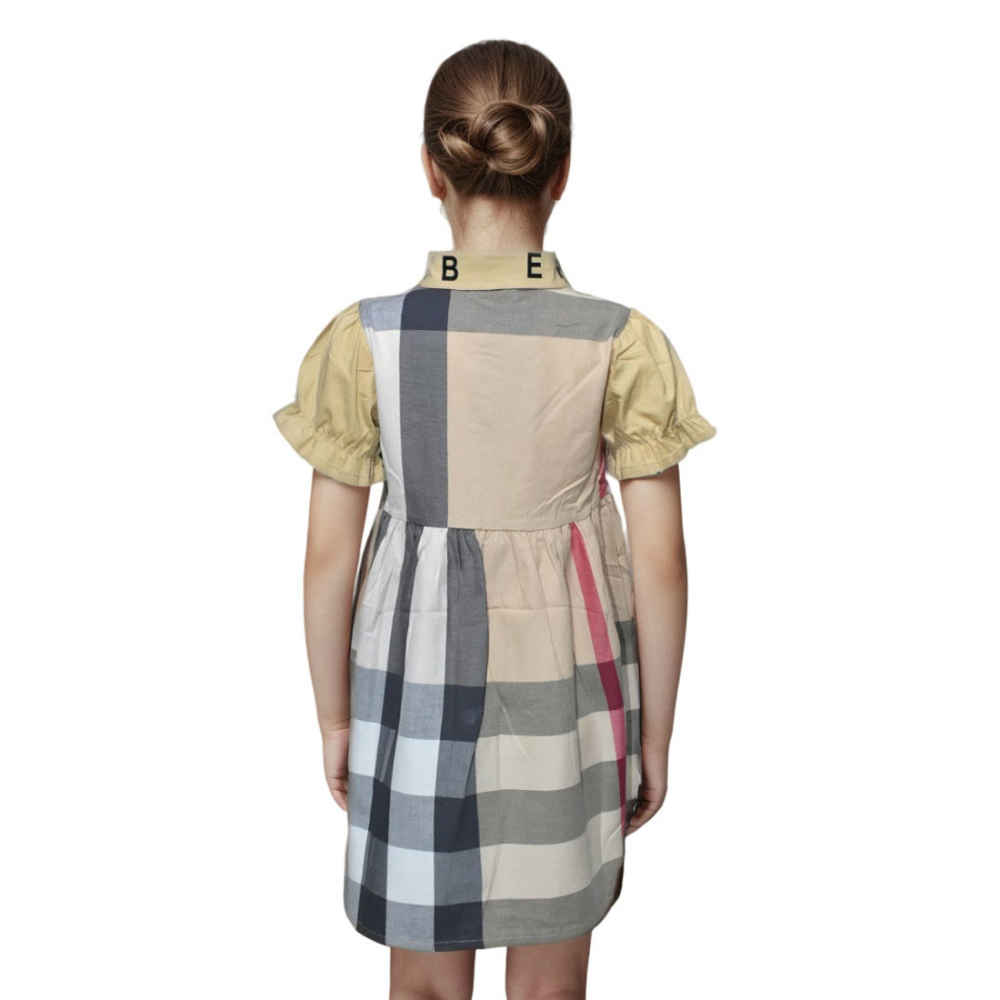 Burberry Brown Premium Girls Dress-thumb-1