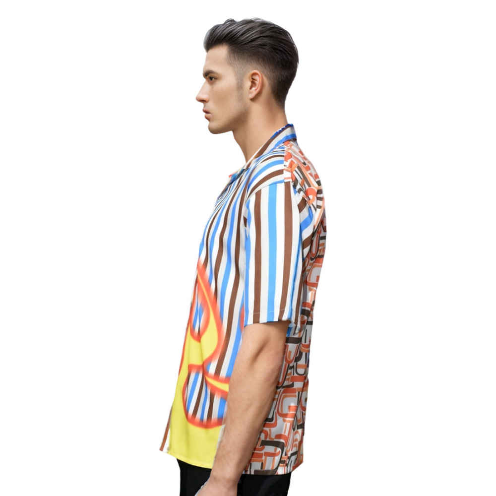 Prada Exclusive Flame Pattern Drop Shoulder Premium Quality Shirt-2