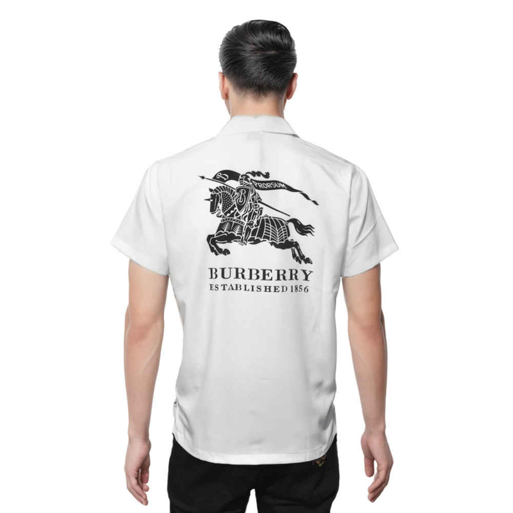 Burberry England White Satin Half Sleeves Shirt-1