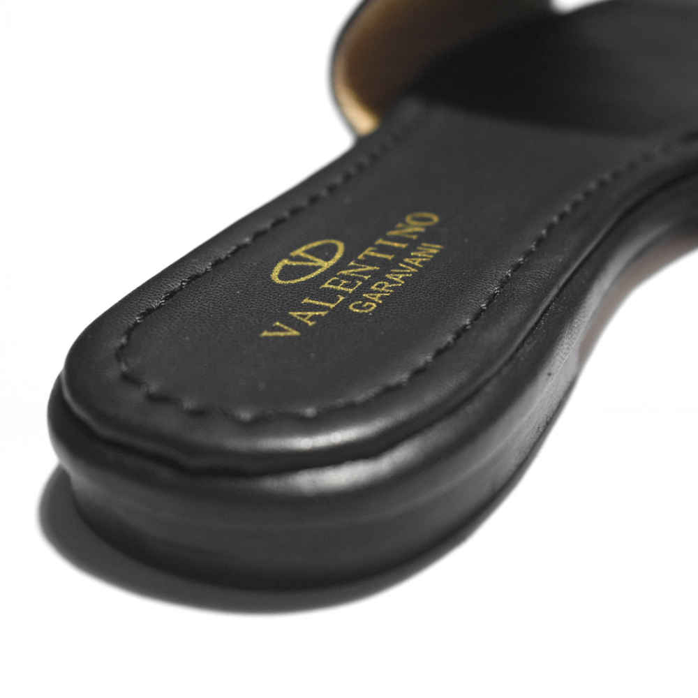Valentino Black Premium Quality Women's Flat Sandals-4