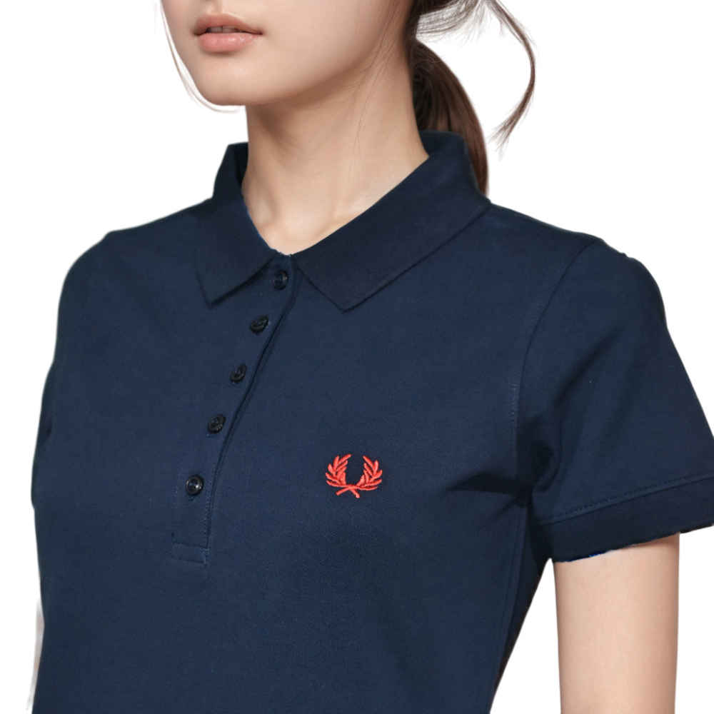 Fred Perry Embroidery Logo Navy Blue Premium Dress-3