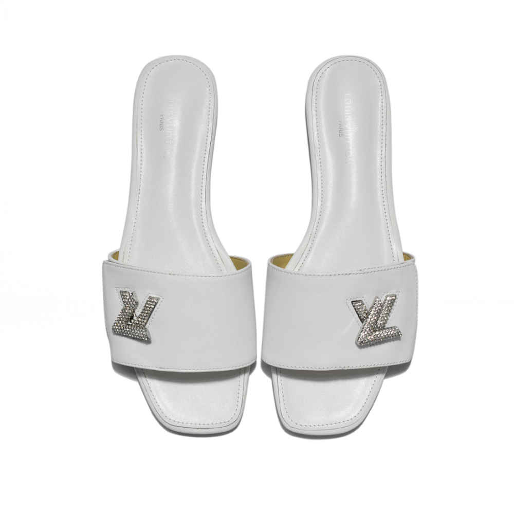 Louis Vuitton White Premium Women's Flat Sandals-thumb-5