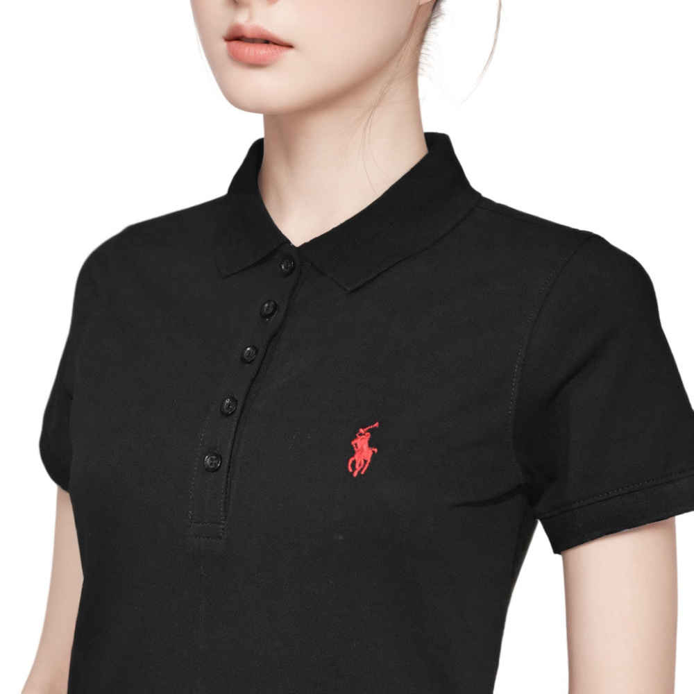 Ralph Lauren Embroidery Logo Black Premium Dress-thumb-3