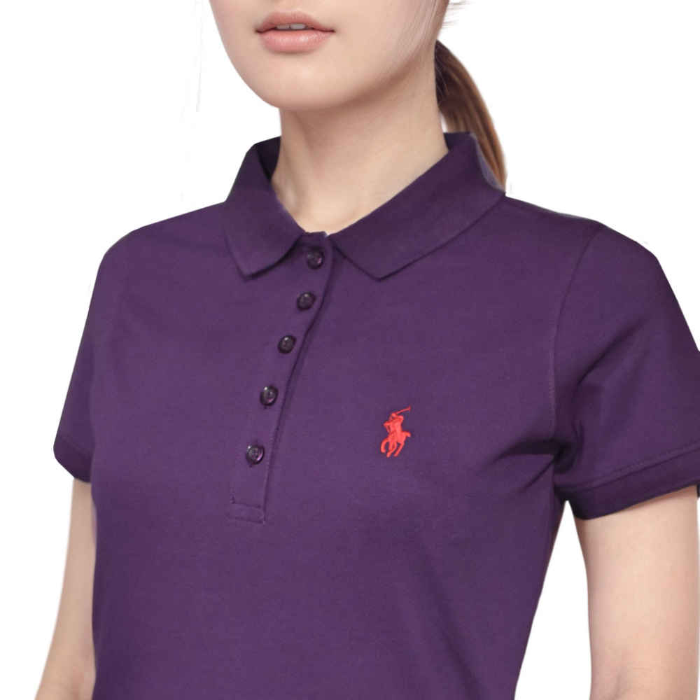 Ralph Lauren Embroidery Logo Dark Purple Premium Dress-thumb-3