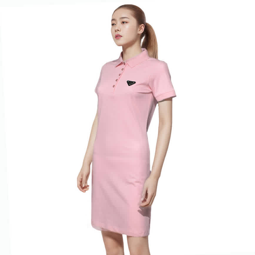 Prada Re-Nylon Logo Pink Premium Dress-thumb-0