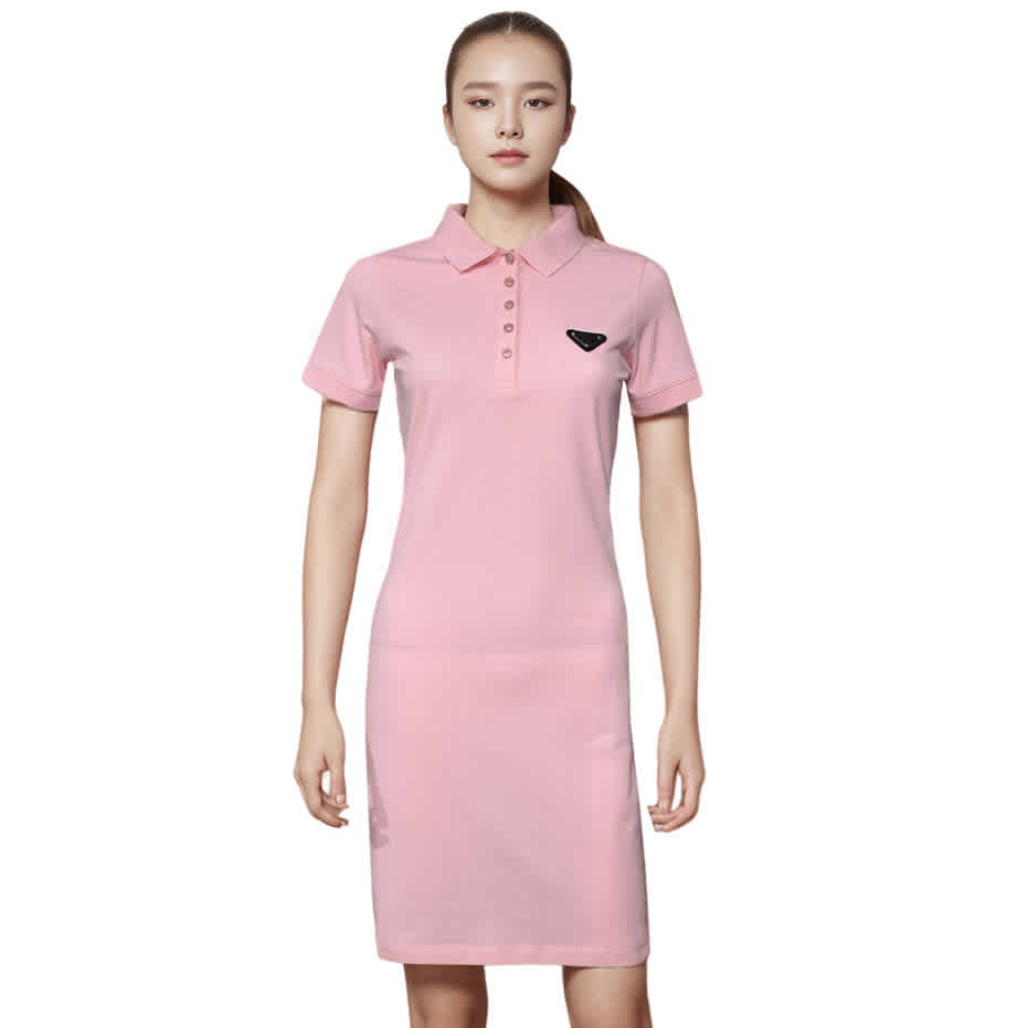 Prada Re-Nylon Logo Pink Premium Dress-thumb-1