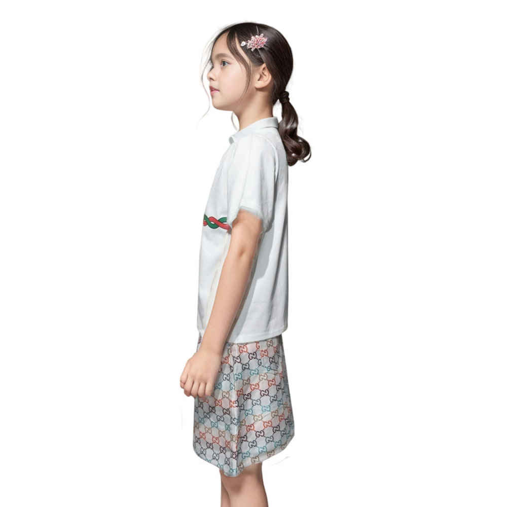Gucci Firenze Print White Premium Girls Co-Ord Set-thumb-2