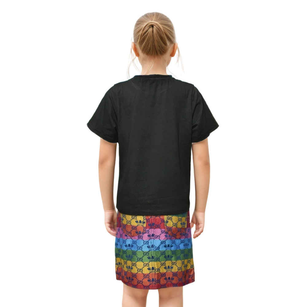 Gucci Mickey Mouse Print Black Girls Co-ord Set-1