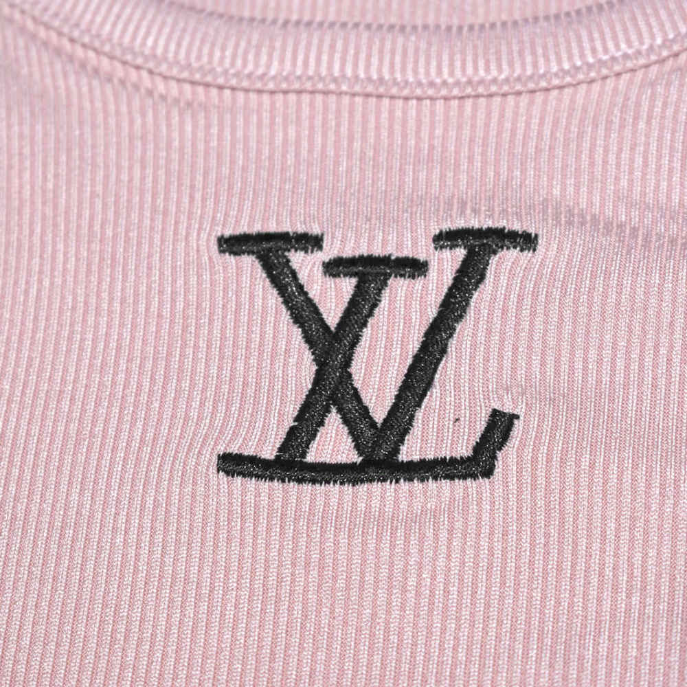 Louis Vuitton Embroidered logo Pink Girls Co-ord Set-thumb-3