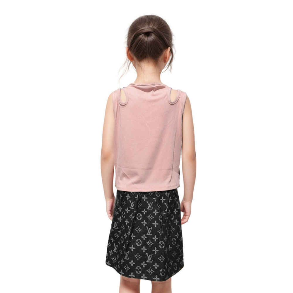 Louis Vuitton Embroidered logo Pink Girls Co-ord Set-thumb-1