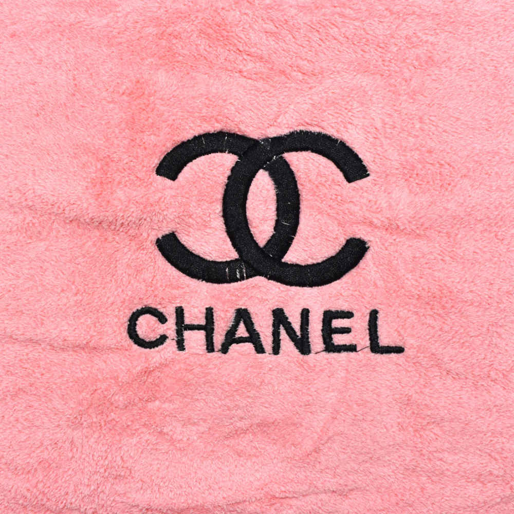 Chanel Embroidery Logo Pink Premium Towels - Set of 2-thumb-1