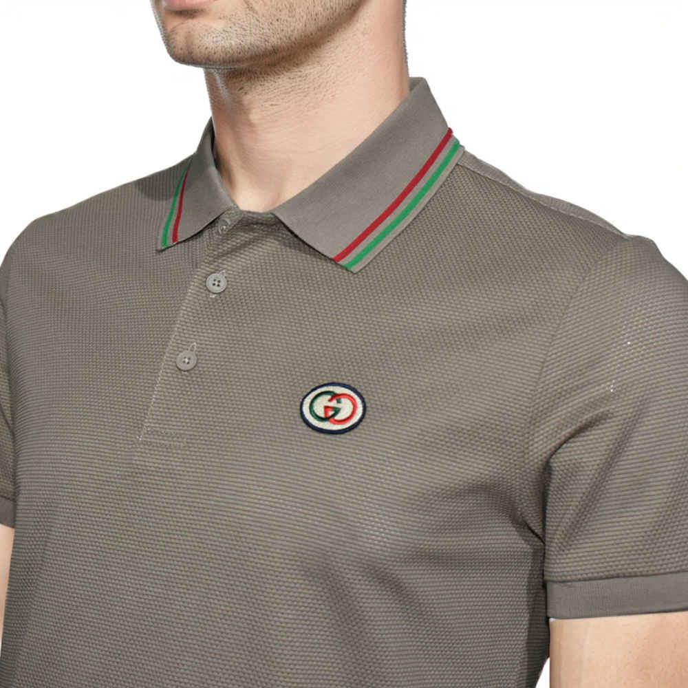 Gucci Brown Premium logo Embroidered T-shirt-3
