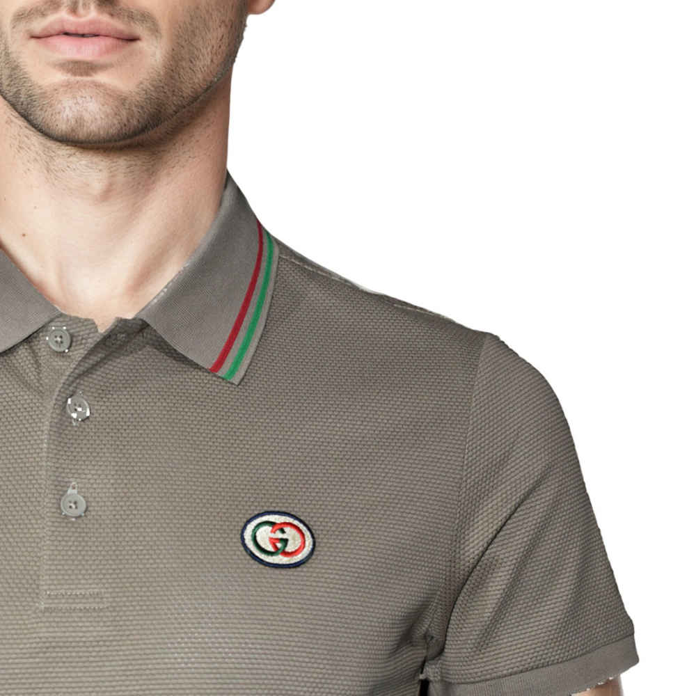 Gucci Brown Premium logo Embroidered T-shirt-4
