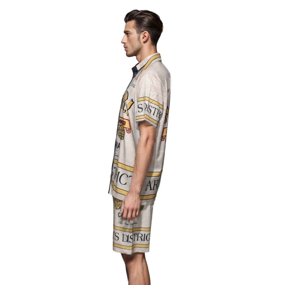 Amiri Rum logo-print silk bowling Shirt & Shorts Combo-2