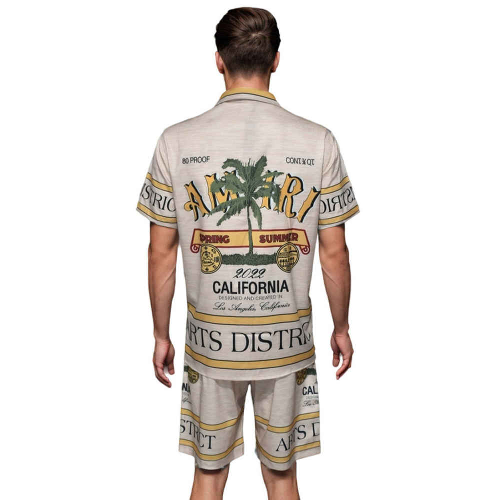 Amiri Rum logo-print silk bowling Shirt & Shorts Combo-1
