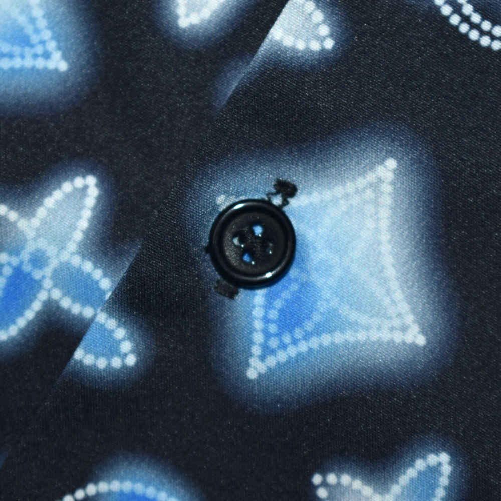 Louis Vuitton Striped Monogram Blue Print Shirt & Shorts Combo-4