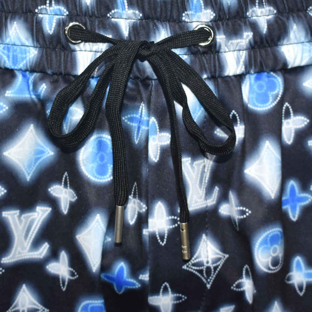 Louis Vuitton Striped Monogram Blue Print Shirt & Shorts Combo-6