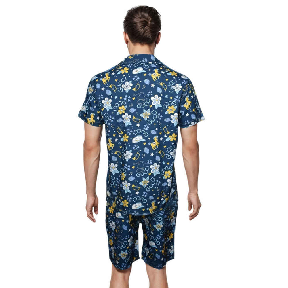 Gucci Print Premium Flower Pony Print Shirt & Shorts Combo-thumb-1