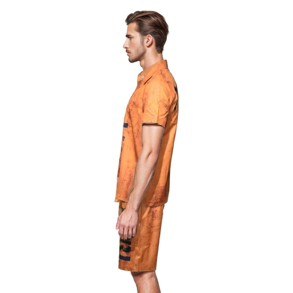 Amiri Orange Premium Mens Shirt & Shorts Combo-2