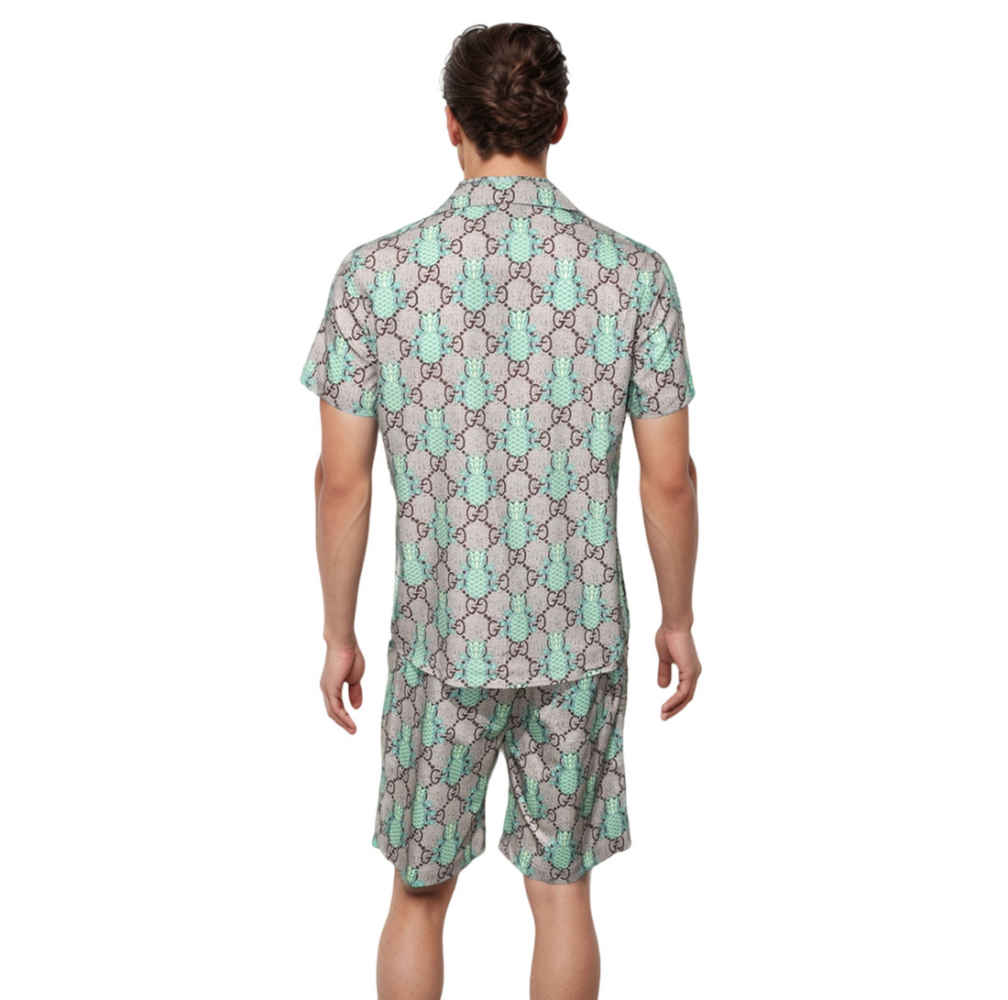 Gucci Pineapple Green GG print Bowling Shirt & Shorts Combo-thumb-1