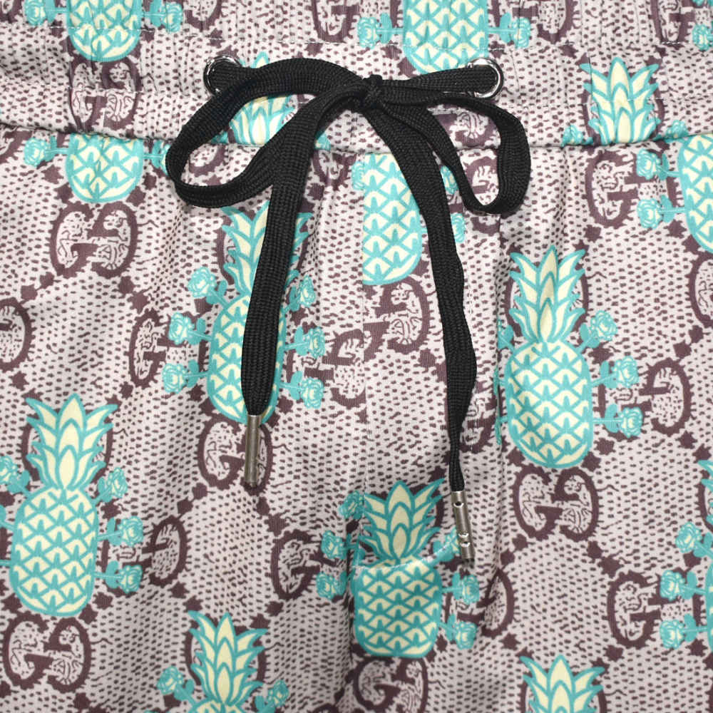 Gucci Pineapple Green GG print Bowling Shirt & Shorts Combo-thumb-4