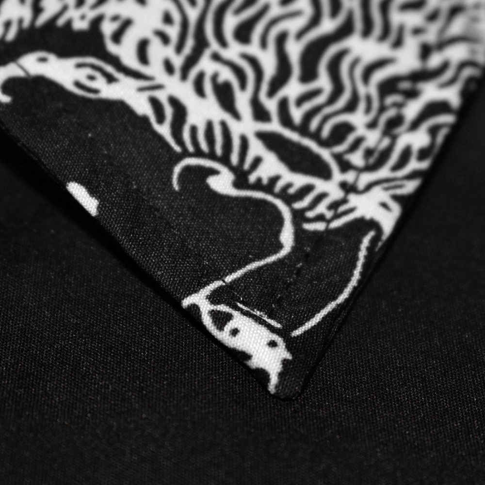 Amiri Zig Zag Print Black Silk Bowling Shirt & Shorts Combo-4