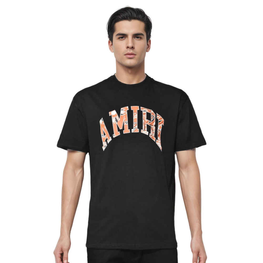 Amiri Print Black Premium Quality Bandana T-shirt-thumb-0