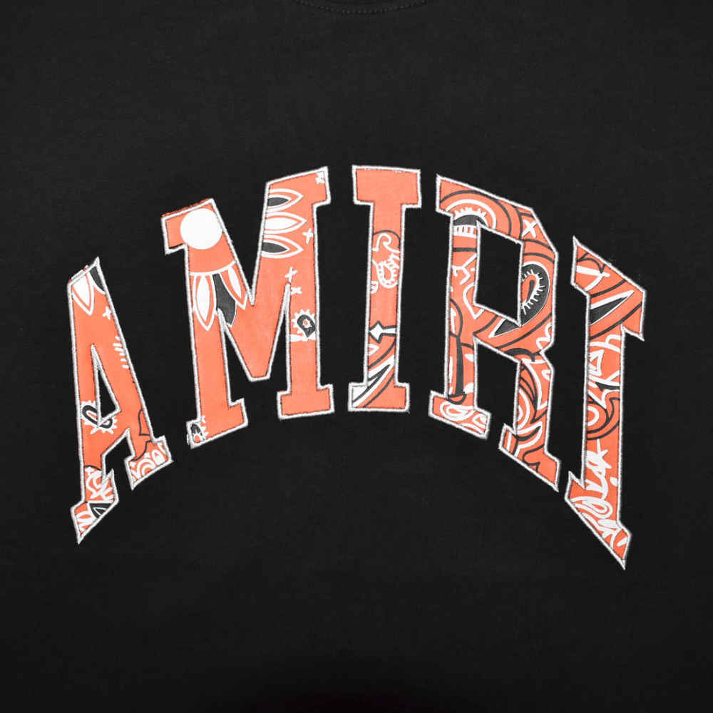 Amiri Print Black Premium Quality Bandana T-shirt-thumb-3