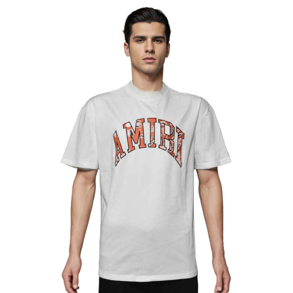 Amiri Print White Premium Quality Bandana T-shirt-thumb-0