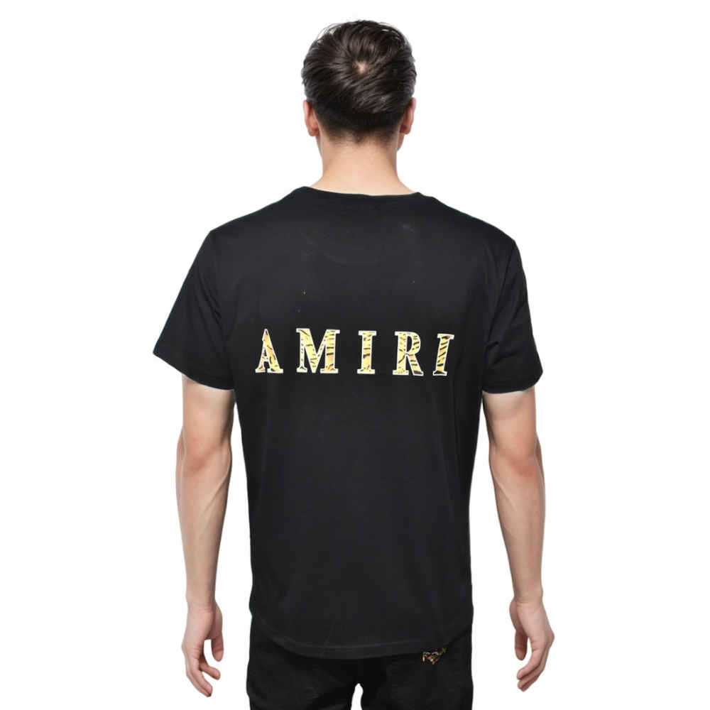 Amiri Black Premium Bandana Logo Cotton T-shirt-thumb-1