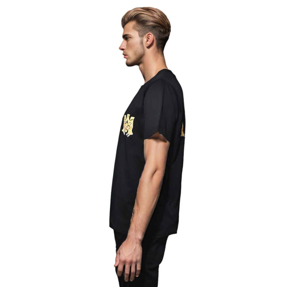 Amiri Black Premium Bandana Logo Cotton T-shirt-thumb-2