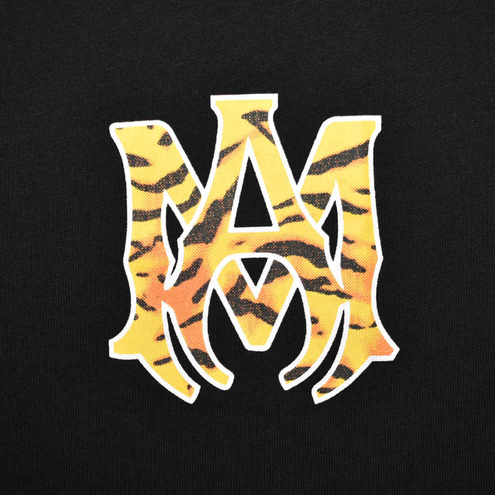 Amiri Black Premium Bandana Logo Cotton T-shirt-thumb-3