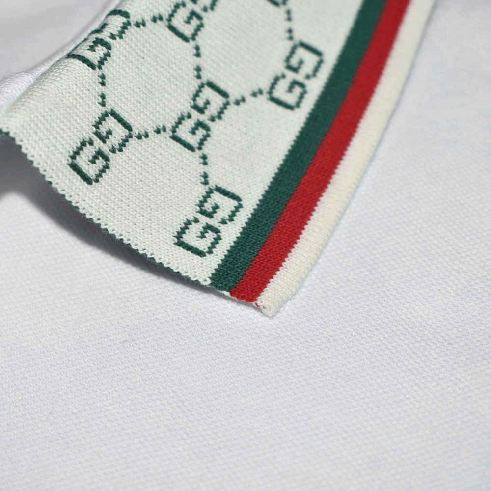 Gucci White Embossed Logo Premium Quality T-shirt-4