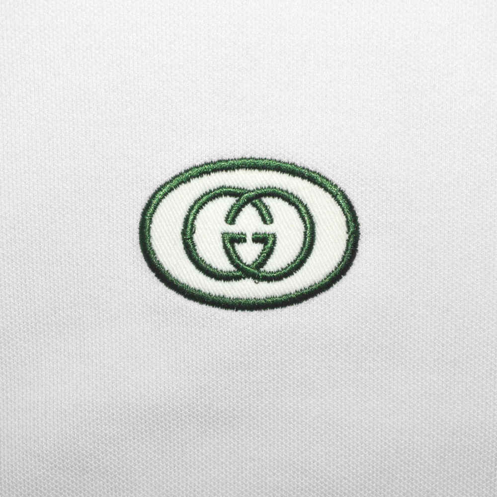Gucci White Embossed Logo Premium Quality T-shirt-3